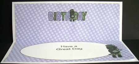 Bagpiper Jazz Dog Green Tartan Birthday Large Dl 3 Insert by Joyce Watson