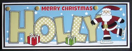 Skating Santa Holly Large Dl by Joyce Watson