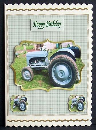 A Classic Massey Ferguson Tractor Topper and Tags by Joyce Watson
