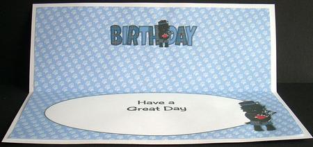 Bagpiper Jazz Dog Blue Tartan Birthday Large Dl Insert by Joyce Watson