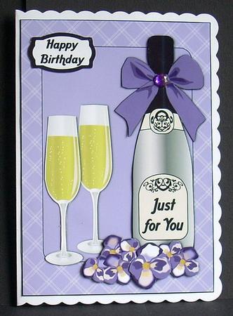 Purple Flowers & Bubbly by Joyce Watson