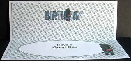 Bagpiper Jazz Dog Blue Tartan Birthday Large Dl 3 Insert by Joyce Watson