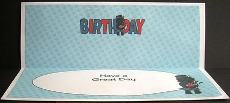 Bagpiper Jazz Dog Blue Tartan Birthday Large Dl 2 Insert by Joyce Watson