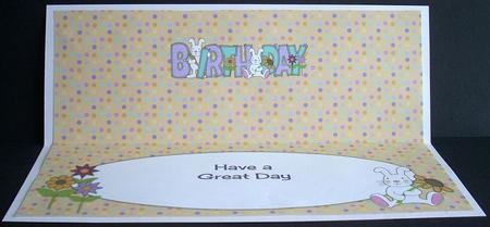 Bunny Rabbits Birthday Large Dl Insert by Joyce Watson