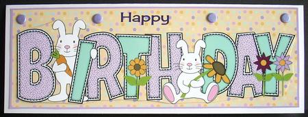 Bunny Rabbits Birthday Large Dl by Joyce Watson