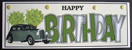 Vintage Car Birthday Large Dl by Joyce Watson