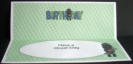 Bagpiper Jazz Dog Blue Tartan Birthday Large Dl 4 Insert by Joyce Watson