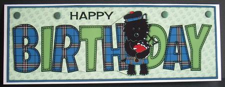 Bagpiper Jazz Dog Blue Tartan Birthday Large Dl 4 by Joyce Watson
