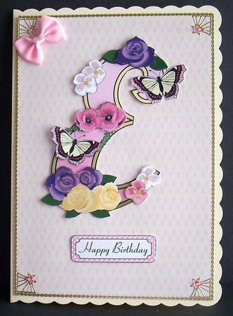 Beautiful Monograms: Pink Letter E Mini Kit by Joyce Watson
