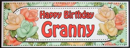 Large Dl Birthday Granny Card & 3D Decoupage by Joyce Watson