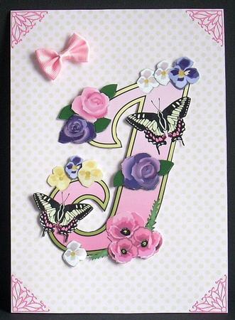 Beautiful Monograms: Pink Letter J Mini Kit by Joyce Watson