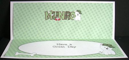 White Jazz the Dog with Cap Munro Large Dl Insert by Joyce Watson