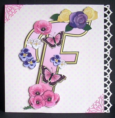 Beautiful Monograms: Pink Letter F Mini Kit by Joyce Watson