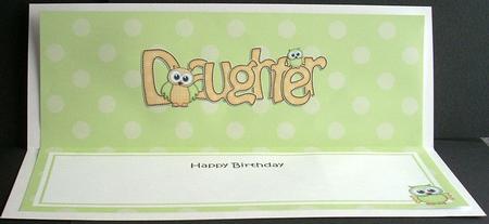 Birthday Owls Daughter Matching Large Dl Insert by Joyce Watson