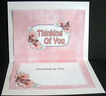 5x7 Thinking of You Flowers & Butterflies Matching Insert by Joyce Watson