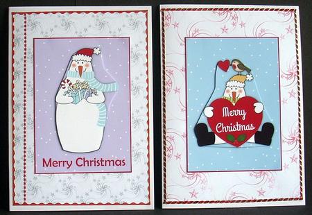 Snowmen Toppers with Quick Decoupage by Joyce Watson