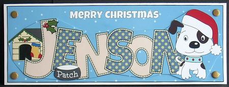 Patch the Dog Christmas Jenson Large Dl by Joyce Watson