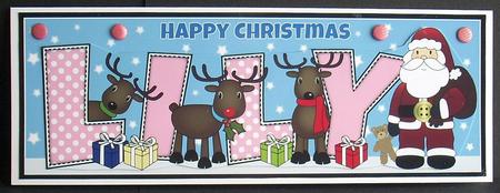 Santa and His Reindeers Lily Large Dl by Joyce Watson