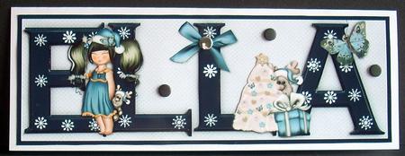 Girl in Blue Ella Large Dl Name Card by Joyce Watson