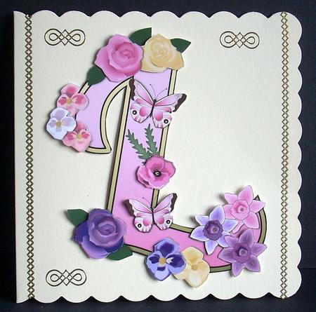 Beautiful Monograms: Pink Letter L Mini Kit by Joyce Watson