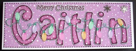 Merry Christmas Caitlin Xmas Lights Large Dl & 3D Decoupage by Joyce Watson