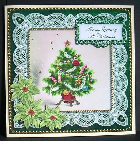 Elegant Tree Granny at Christmas 8in Sentiment Topper by Joyce Watson