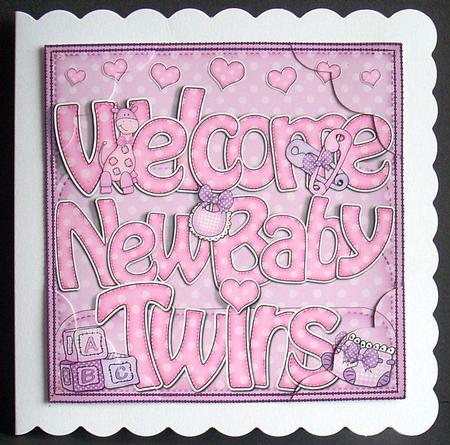 8 x 8 Baby Twins Scalloped Corner Topper by Joyce Watson