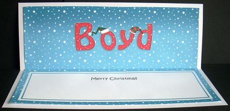 Merry Christmas Boyd Xmas Hats Matching Large Dl Insert by Joyce Watson