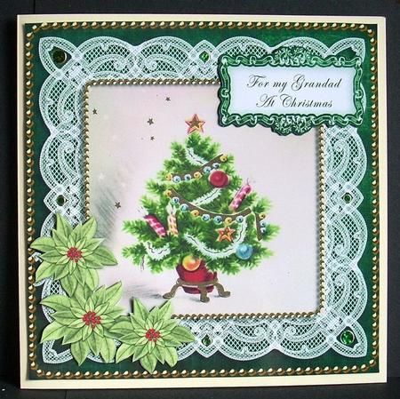 Elegant Tree Grandad at Christmas 8in Sentiment Topper by Joyce Watson