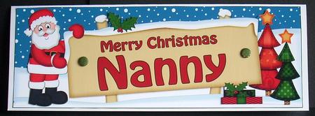Christmas Nanny Santa Signpost Large Dl Easicut 3D Decoupage by Joyce Watson