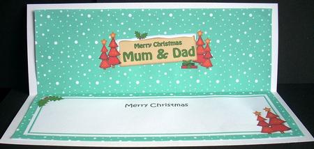 Xmas Mum & Dad Trees Signpost Lge Dl Matching Insert by Joyce Watson