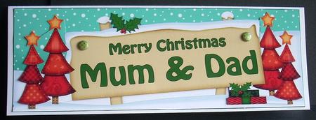 Xmas Mum & Dad Trees Signpost Lge Dl Easicut 3D Decoupage by Joyce Watson