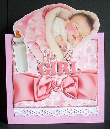 Sleeping Baby Girl with Her Bottle Over the Edge Crd by Joyce Watson