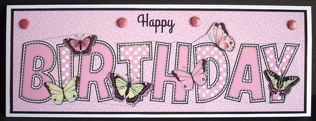 Butterflies Birthday Large Dl by Joyce Watson