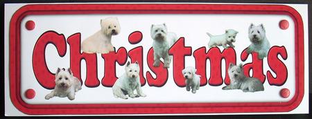Westie Christmas Name Sign by Joyce Watson