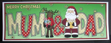 Santa & Rudolf with Presents Mum & Dad Large Dl by Joyce Watson