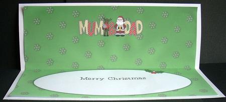 Santa & Rudolf with Presents Mum & Dad Large Dl Insert by Joyce Watson
