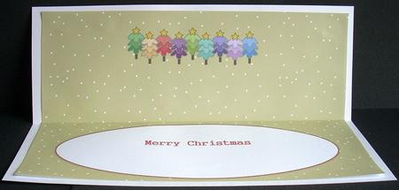Multicoloured Christmas Trees Large Dl Insert (khaki) by Joyce Watson