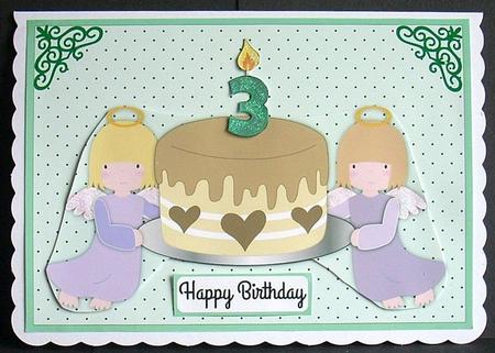 Little Angels with Birthday Cake Quick Decoupage by Joyce Watson