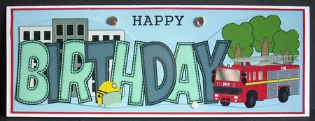 Fire Engine Birthday Large Dl by Joyce Watson