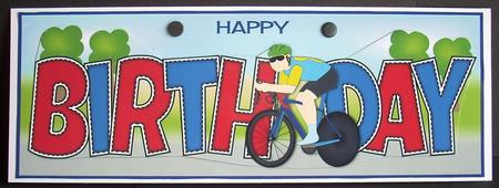 Cyclist Birthday Large Dl by Joyce Watson