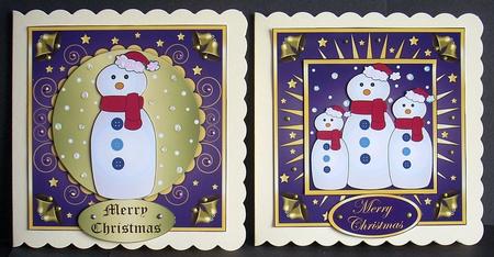 Snowmen Toppers Blue by Joyce Watson