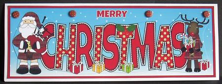 Scottish Santa & Rudolf Christmas Large Dl 2 by Joyce Watson