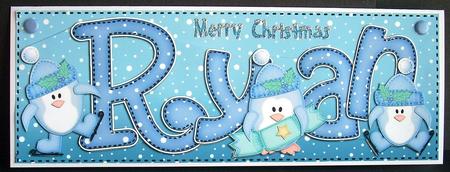 Xmas Large Dl Ryan Quick Card with Santa N 3D Decoupage by Joyce Watson