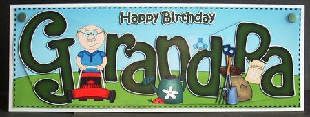 Large Dl Happy Birthday Grandpa Quick Card N 3D Decoupage by Joyce Watson