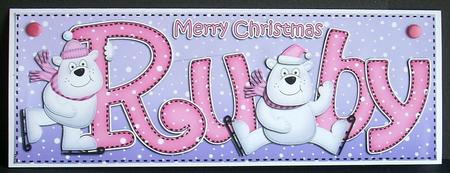 Xmas Large Dl Ruby Quick Card N 3D Decoupage by Joyce Watson