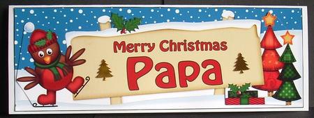 Xmas Papa Robin Signpost Large Dl Easicut 3D Decoupage by Joyce Watson