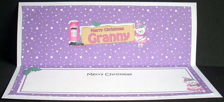Xmas Granny Teddy Tess Signpost Large Dl Insert by Joyce Watson