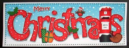 Large Dl Christmas Postbox Quick Card 3D Decoupage by Joyce Watson