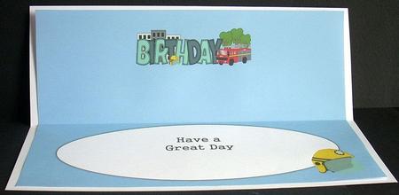 Fire Engine Birthday Large Dl Insert by Joyce Watson